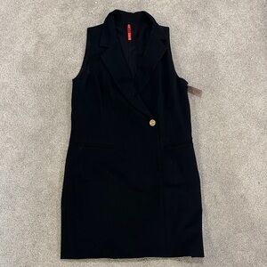 Spanx Ponte Sleeveless Vest Wrap Dress  with Gold Button